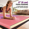 Soozier 4'x6'x2'' Folding Gymnastics Tumbling Mat, Exercise Mat with Carrying Handles for Yoga, MMA, Martial Arts, Stretching, Core Workouts