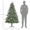 HOMCM 7FT Artificial Christmas Snow Pine Tree Holiday Home Xmas Decoration with Automatic Open, Pinecone, Green