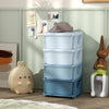 Qaba 4 Tier Kids Toy Organizer and Storage Bins with 4 Plastic Drawers, Blue