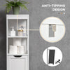 Narrow Bathroom Cabinet with 3 Drawers and 2 Tier Shelf, Tall Cupboard Freestanding Linen Tower, White