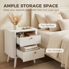 Modern Nightstand Set of 2, Bedside Table with 2 Drawers, Side End Table for Bedroom, Living Room, White Wood Grain