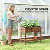Wooden Raised Garden Bed, Elevated Planter Box with Storage Shelf, Drainage Holes and Liner, 34