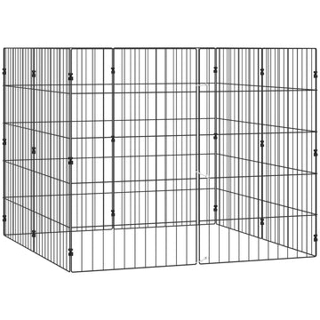 Foldable Metal Exercise Dog Playpen, Expandable Pet Fence for Small & Medium Dogs, 20