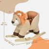 Qaba Baby Rocking Horse Lion Design Plush Stuffed Rocking Chair, Wooden Rocking Horse with Sound, Seat Belt for Boys and Girls Gift, Brown