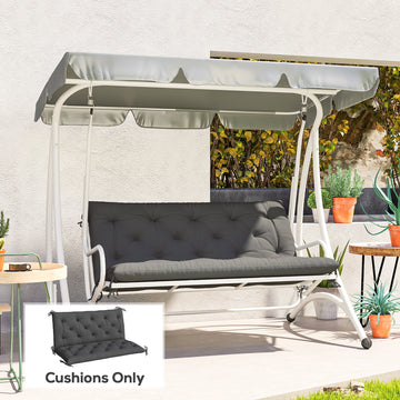 2 Seater Garden Bench Cushion, Soft Thick Outdoor Non-Slip 2 Seater Soft Pad With Backrest for Garden Patio, 47