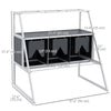 3 Compartments Nesting Boxes for Chickens with Privacy Curtains, Standing Perches, Up to 6-12 Hens