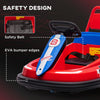 Kids Bumper Car, 6V 360° Rotation Electric Ride on Car, Twin Motors Battery Powered Toy with Music, Horn and Lights, Safety Belt, for Boys and Girls Aged 18-48 Months - Red