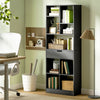 Tall Bookshelf with Drawer, Freestanding Bookcase for Bedroom, Living Room, Home Office, Black