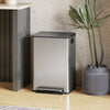 Trash Can with Soft-Close Lid, Garbage Can with Removable Inner Bucket for Kitchen 13.2gal, Silver