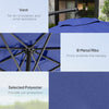 9.6ft Offset Patio Umbrella Garden Hanging Parasol Banana Cantilever Umbrella with Base, Crank, Blue