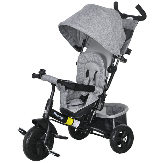 6 in 1 Tricycle for Toddler 1-5 Years with Parent-Push Handle, Grey