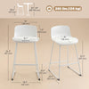 Modern Bar Stools Set of 2, PU Leather Barstools, Counter Height Kitchen Chairs for Breakfast Bars, Dining Room, White