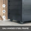 78 Gallon Garden Storage Box, Waterproof Outdoor Storage Container with Wheels and Handles, Dark Grey