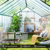 16' x 8' Aluminum Polycarbonate Greenhouse Walk-in Garden Greenhouse Kit with Adjustable Roof Vent, Rain Gutter and Sliding Door for Winter