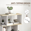 5-Tier Bookshelf, Geometric S Shaped Bookcase, Tall Narrow Display Shelf for for Living Room, Study Room, White