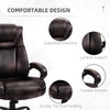 PU Leather Executive Office Chair with High Back, Adjustable Height and Swivel Wheels, 400LBS Capacity, Brown