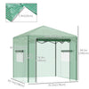 Portable Pop Up Greenhouse, Outdoor Walk-in Hot House with Roll-up Door & 2 Windows, 8' x 6' , Green