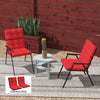 2-Piece Back Seat Cushion Replacement, Outdoor Patio Chair Cushions Set with Ties, Button Tufted, Red
