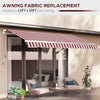 11' x 10' Retractable Awning Fabric Replacement Outdoor Sunshade Canopy Awning Cover, UV Protection, Red & White