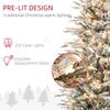 6' Pre Lit Arctic Fir Artificial Flocked Christmas Trees, with Snow Branches, Warm White UL Listed Clear Lights