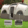 4 Person Camping Tent, 3 Room Cabin Tent, 3000mm Waterproof and UPF30+ with Sewn in Groundsheet and Carry Bag, Khaki