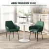 Dining Chairs Set of 2, Upholstered Linen Fabric Accent Chairs with Metal Legs, Light Grey