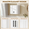 Simple Medicine Cabinet Wall Mounted, Bathroom Wall Cabinet with 2 Doors and Adjustable Shelf Storage, White