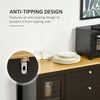 Buffet Cabinet Sideboard with 2 Drawers, 3 Storage Cabinets, Glass Doors and Adjustable Shelves, Dark