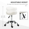 Ergonomic Saddle Stool with Wheels, Adjustable PU Leather Saddle Chair, 360° Swivel, NO Back Pain, Healthy Posture, Salon Chair for Massage Medical Home, White