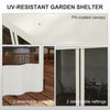 10' x 10' Wall Pergola, Outdoor Gazebo with 2 Curtains and 2 Nettings, UV Resistant, for Patio, Deck, Beige
