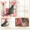 68-inch Multi-Level Cat Scratching Tree Kitty Activity Center Post Tower Condo Pet Furniture w/ Toy Pink