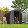5' x 8' Outdoor Storage Shed, Heavy Duty Galvanized Steel Portable Shed for Bike, Motorcycle, Garden Tools, Black