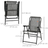 Outdoor Folding Chair, Bungee Sling Foldable Patio Dining Chair with Armrests, Folding Lawn Chair for Camping, Garden, Pool, Beach, Backyard, Grey