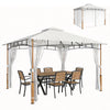 10' x 13' Patio Gazebo, UPF50+ Double Roof Outdoor Gazebo Canopy with Netting and Curtains, Steel Frame