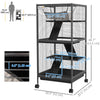 Steel Small Animal Cage for Guinea Pig, Ferret, Chinchilla, Kitten and Rabbit, Black