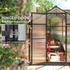 6' x 10' x 6.4' Walk-in Garden Greenhouse Polycarbonate Panels Plants Flower Growth Shed Cold Frame Outdoor Portable Warm House Aluminum Frame, Charcoal Grey