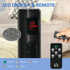 Freestanding Tower Fan Cooling for Home Bedroom with Oscillating, 3 Speed, 12h Timer, LED Sensor Panel, Remote Controller, Black