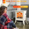 Electric Fireplace Heater, Freestanding Fireplace Stove with Realistic Flame, Overheat Protection, 750W/1500W, Beige