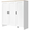 Modern Sideboard Cabinet with Adjustable Shelves, 3 Doors for Modern Kitchen & Dining Room, Ideal for Homeowners, White