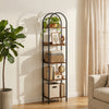 Bookshelf 5 Tier Arched Bookcase, 69.5