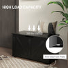 31.5 Inches Storage Chest, Storage Trunk with 2 Safety Hinges for Living Room, Black Wood Grain