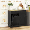 Hidden Garbage Bin Cabinet, Tilt Out Trash Cabinet w/ 2 Drawers, Freestanding Kitchen Island for Laundry