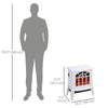 Electric Fireplace Heater, Freestanding Fireplace Stove with Realistic Flame and Overheat Protection, 750W/1500W