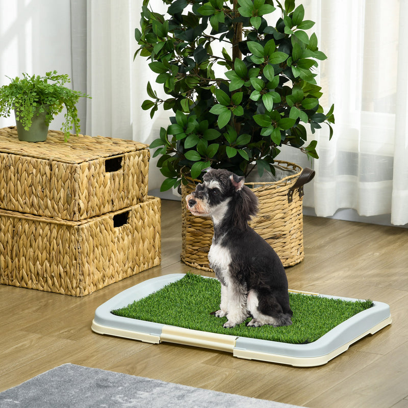 Puppy Training Pad, Indoor Portable Puppy Pad, with Artificial Grass, Grid, Panel, Tray, 24.8