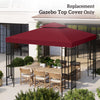 10' x 10' Square 2-Tier Gazebo Canopy Replacement Top Cover Outdoor Garden Sun Shade, Wine Red