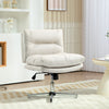 Armless Office Chair, Criss Cross Chair with Adjustable Height & Tilt Function for Home Office, Study, Light Grey