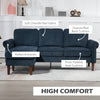 L Shape Sofa, Modern Sectional Couch with Changeable Chaise Lounge, Wooden Legs, Corner Sofa for Living Room, Dark Blue