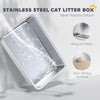 Cat Litter Box Stainless Steel with Metal Litter Scoop, Never Absorbs Odors, Anti Leakage, 24