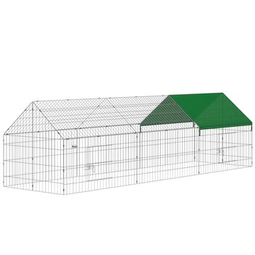 Metal Chicken Coop with UV-Resistant Cover for Rabbits, Ducks, Turtles, Guinea Pigs, 106