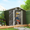 7.7' x 6.5' Outdoor Metal Garden Shed House Hut Gardening Tool Storage with Ventilation